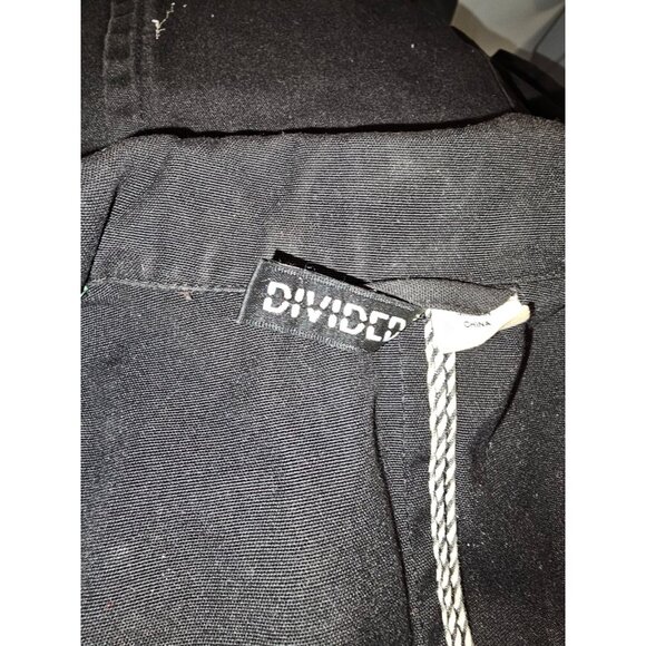 Divided by H&M Long Black Jacket Size 8 Button Front Pockets - Picture 3 of 3